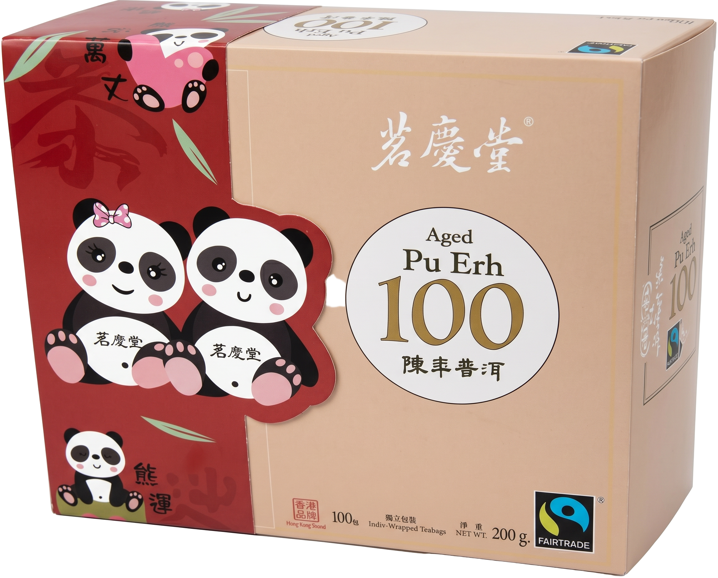 MHT — Pu Er Tea Bag 100 sachets, Panda Box (Fairtrade)